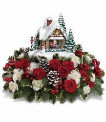 Thomas Kinkade's A Kiss For Santa by Teleflora Cottage Florist Lakeland Fl 33813 Premium Flowers lakeland